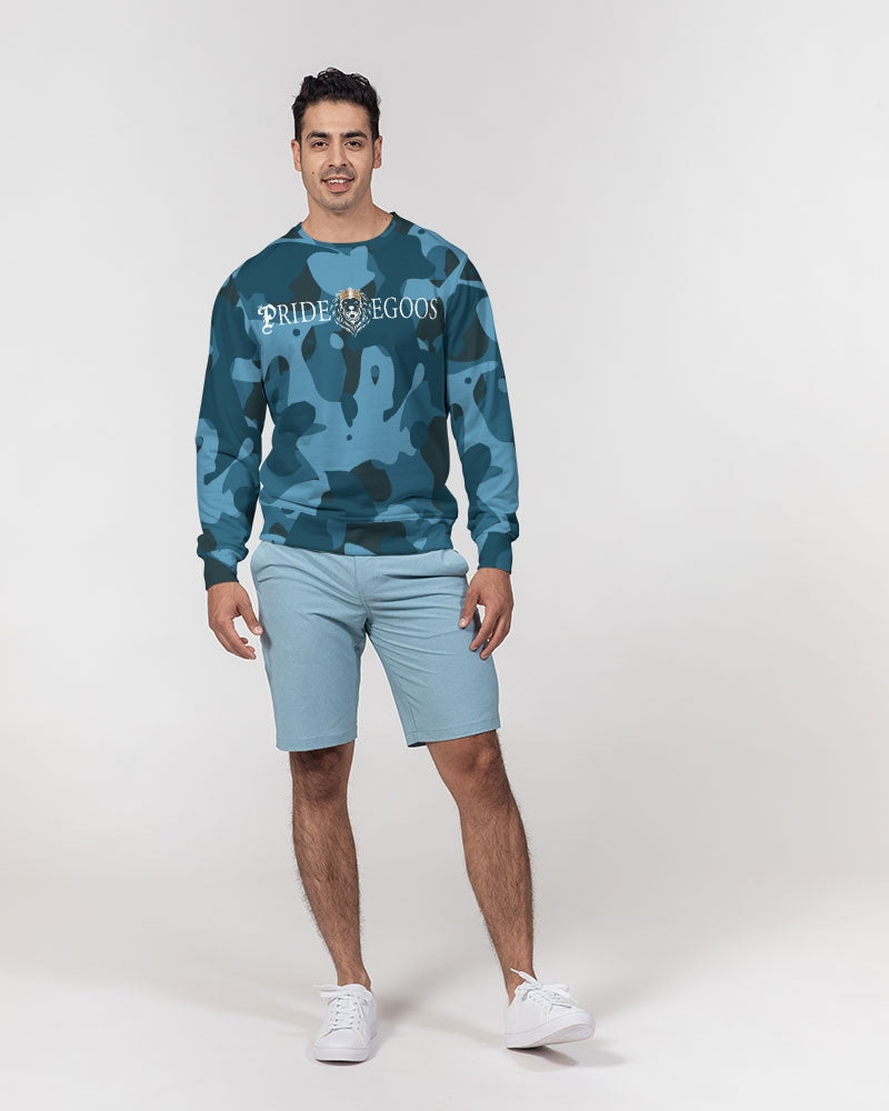 Camo blue Men's Classic French Terry Crewneck Pullover